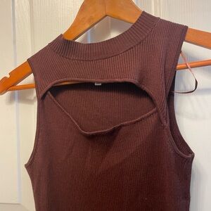 NWOT Bodycon Midi Keyhole Detail Maroon Red Dress